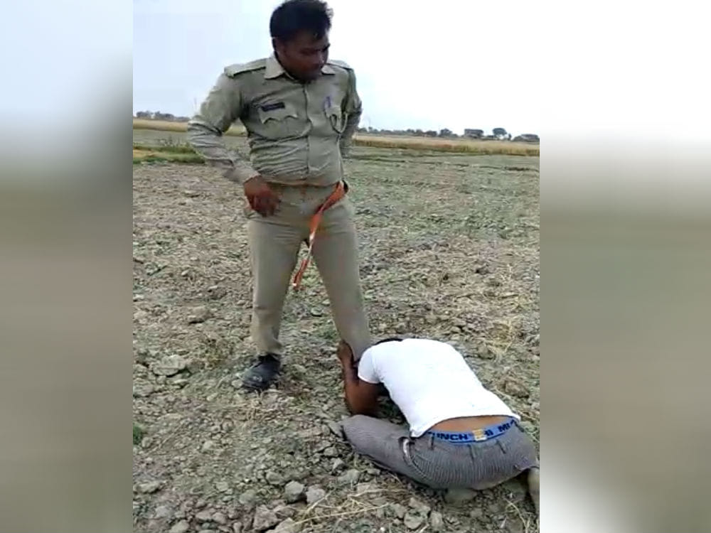 UP Police constable suspended for beating young man