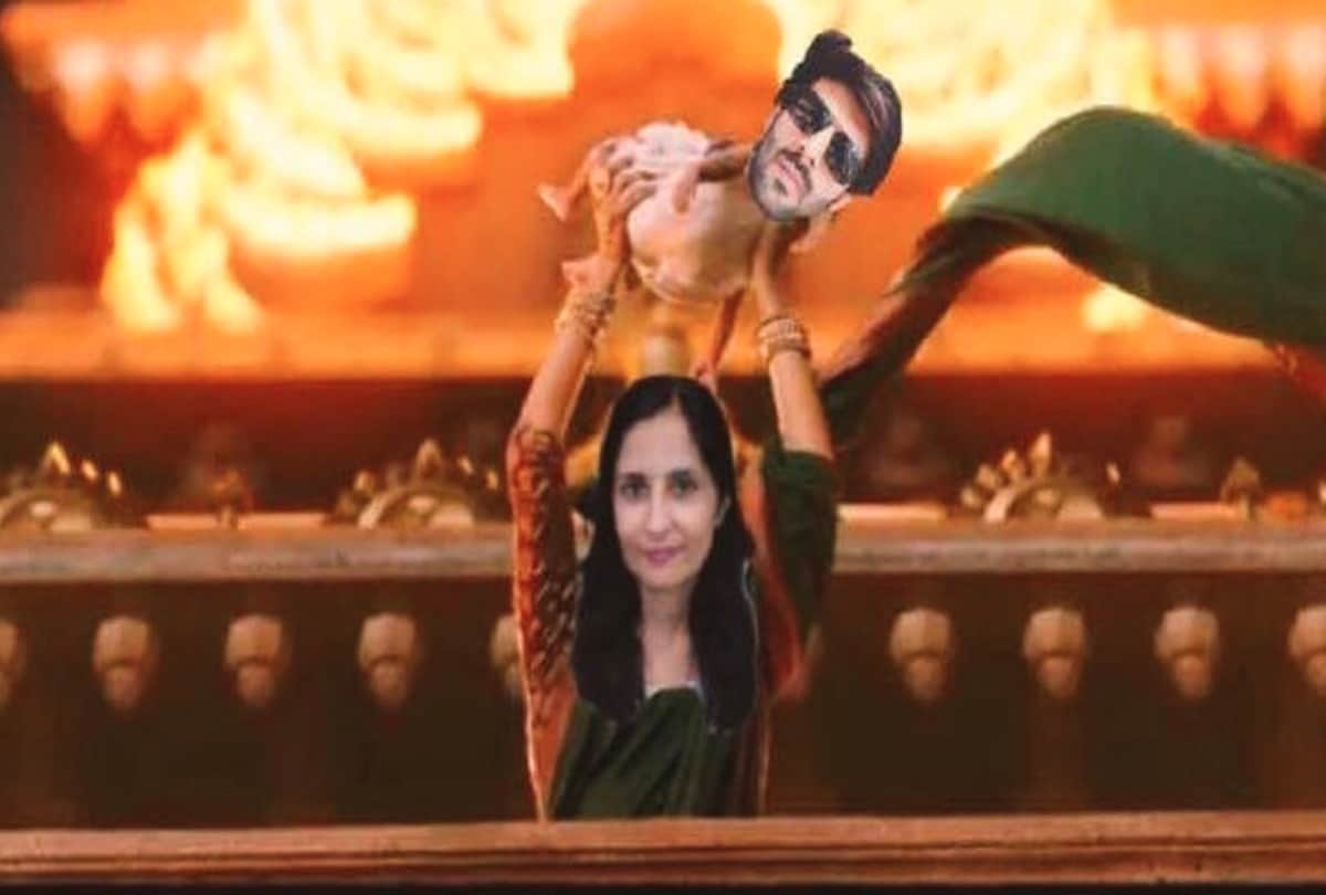 Kartik Aaryan shared photoshopped Baahubali scene picture with mother on Mothers Day 