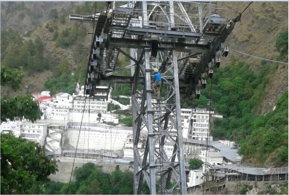 rope way service starts from Vaishno devi till bhairon ghati in katra jammu kashmir