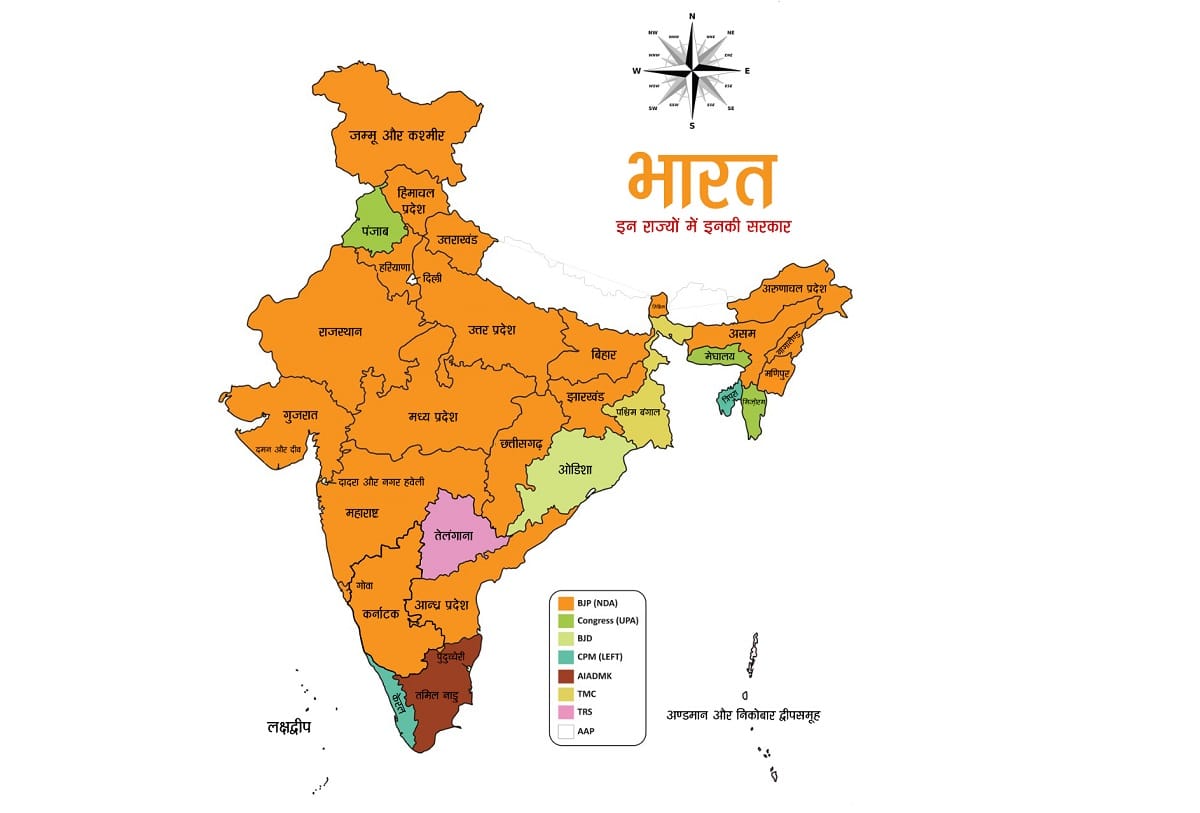 list of bjp government ruling states in india 2018