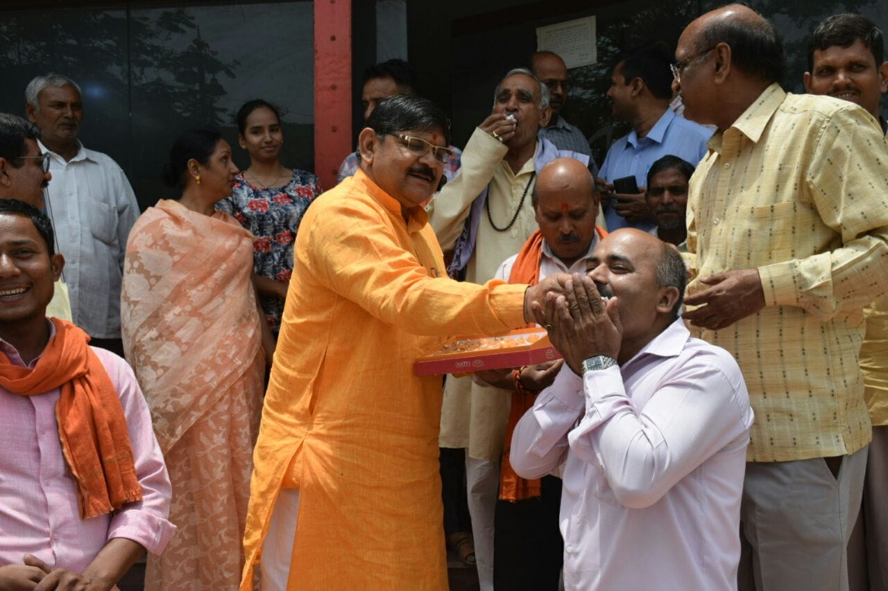 BJP workers celebrate victory of party in varanasi