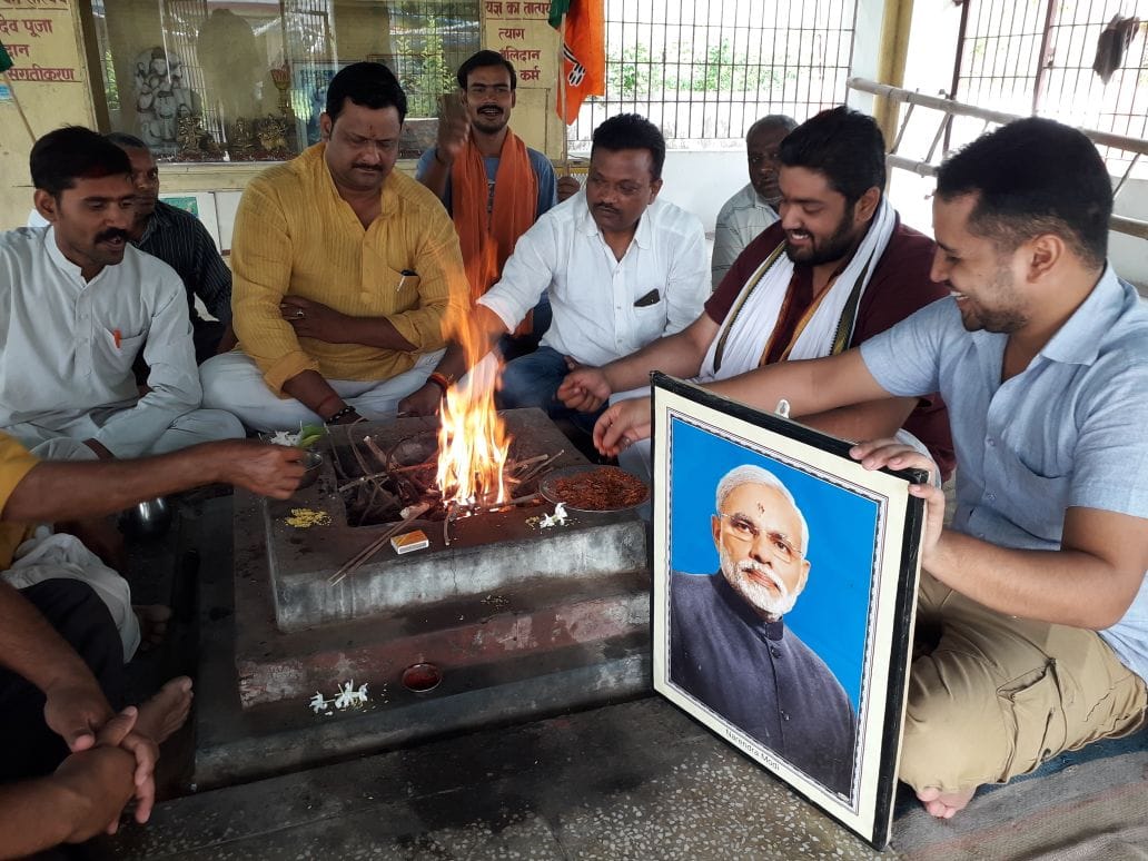 BJP workers celebrate victory of party in varanasi