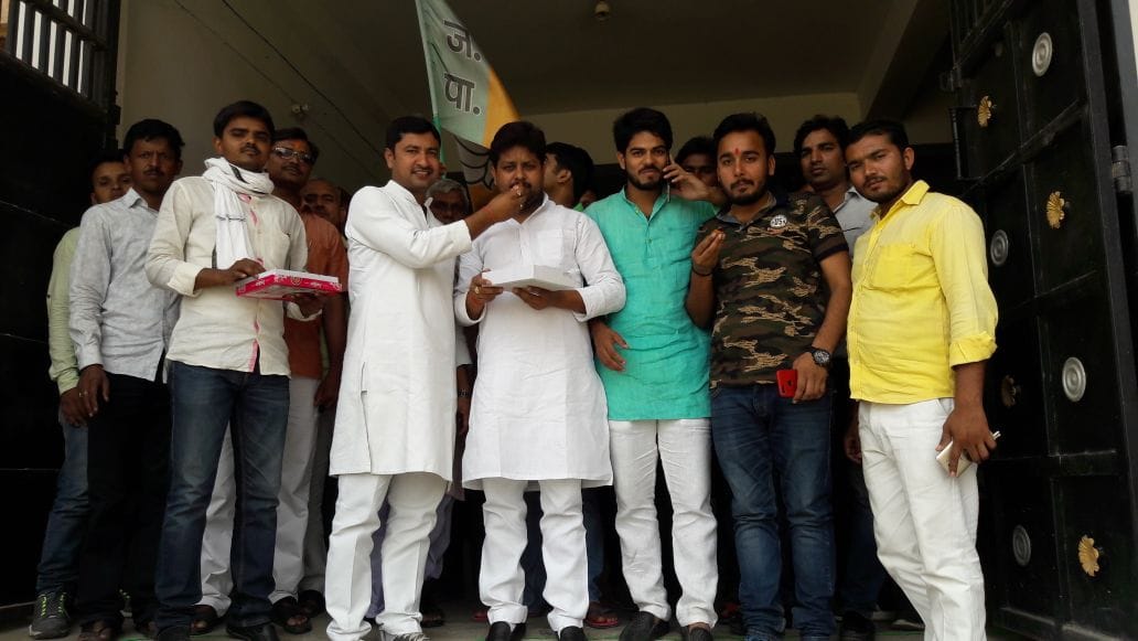 BJP workers celebrate victory of party in varanasi