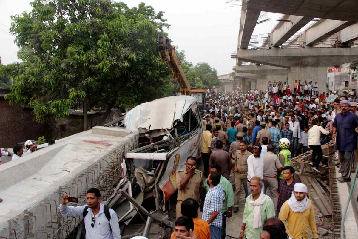 varanasi flyover accident: two more officers suspended 