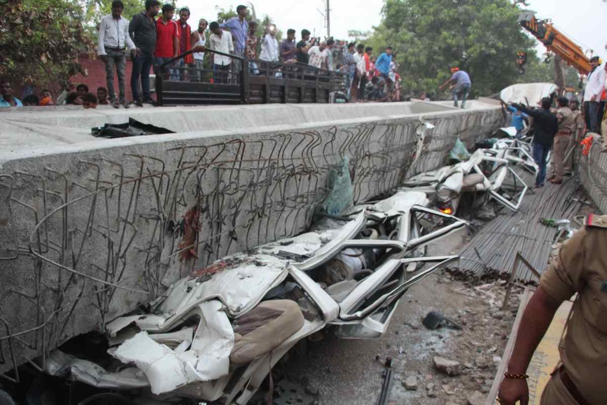 Varanasi flyover collapse rescue operation photos