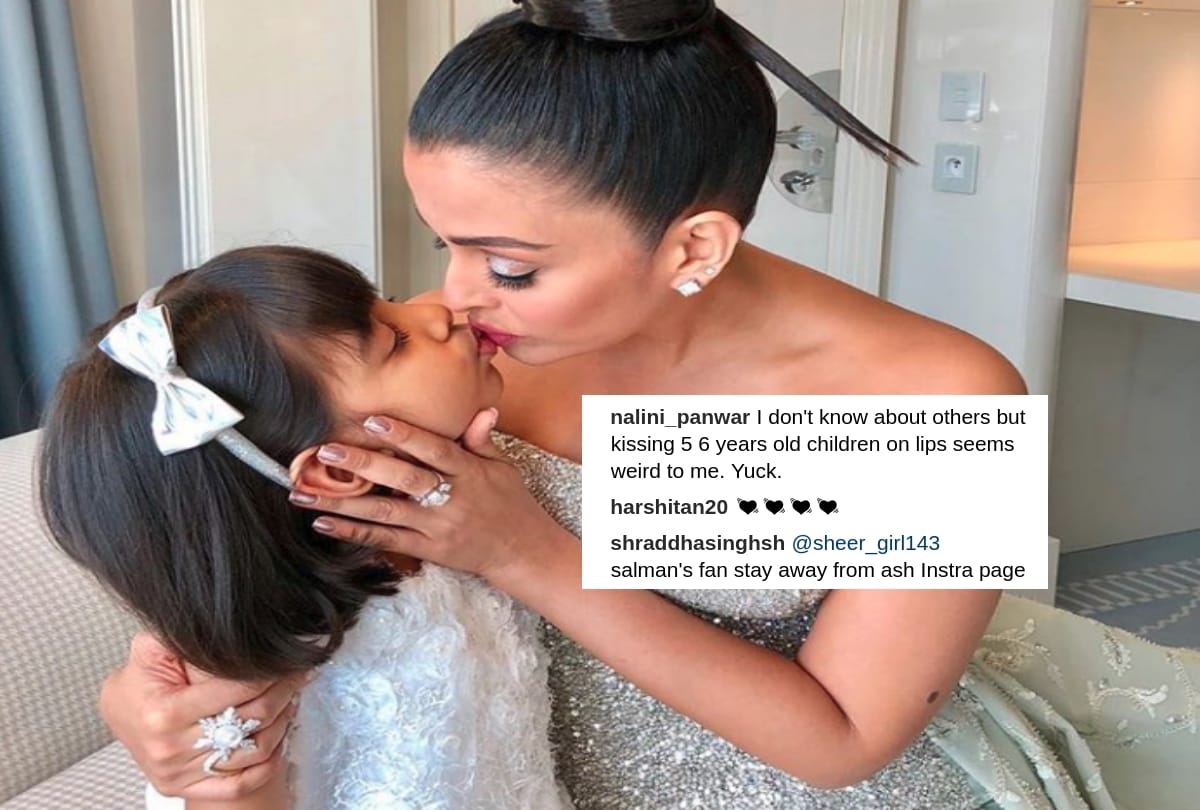 Aishwarya Rai Bachchan and Aaradhya kissing picture fans on trollers 