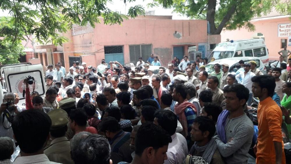 mathura one cleaner died and three injured during sewer cleaning  