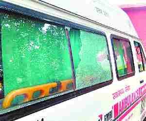 Ambulance broken by family members