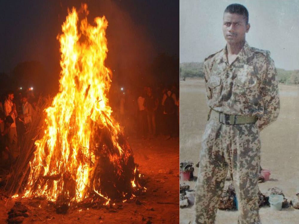 Martyr Devendra Singh Baghel's funeral in lakhanpur agra