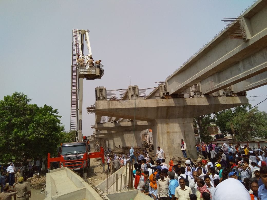 Varanasi flyover collapse two days gone officers now carelessness