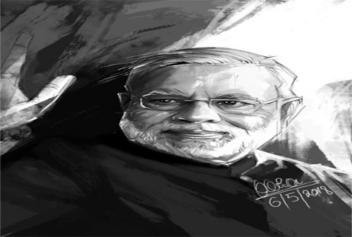 After angry Hanuman Karan acharya made PM Modi sketch