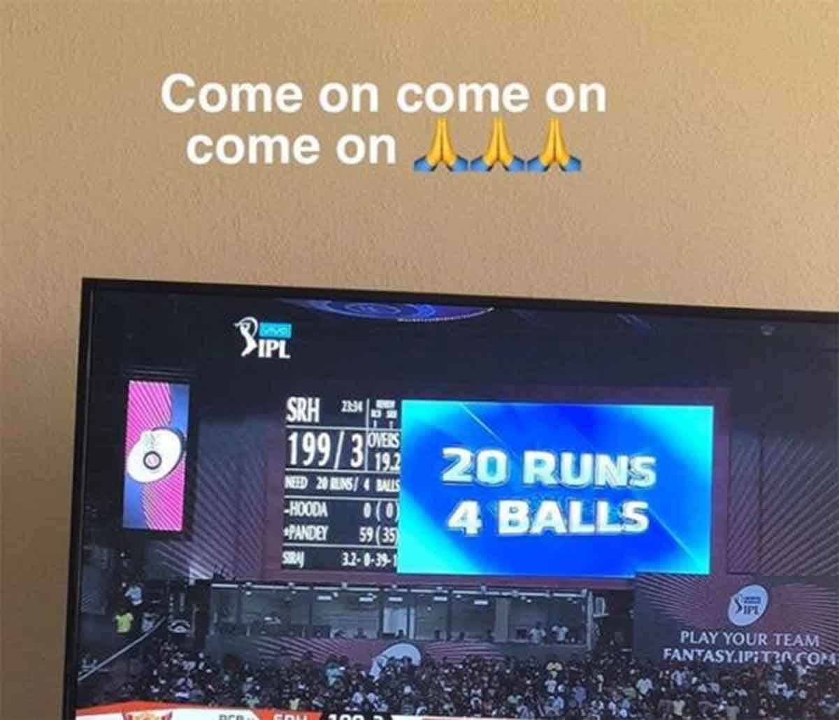 anushka sharma supports virat kohli and rcb from the sets of zero