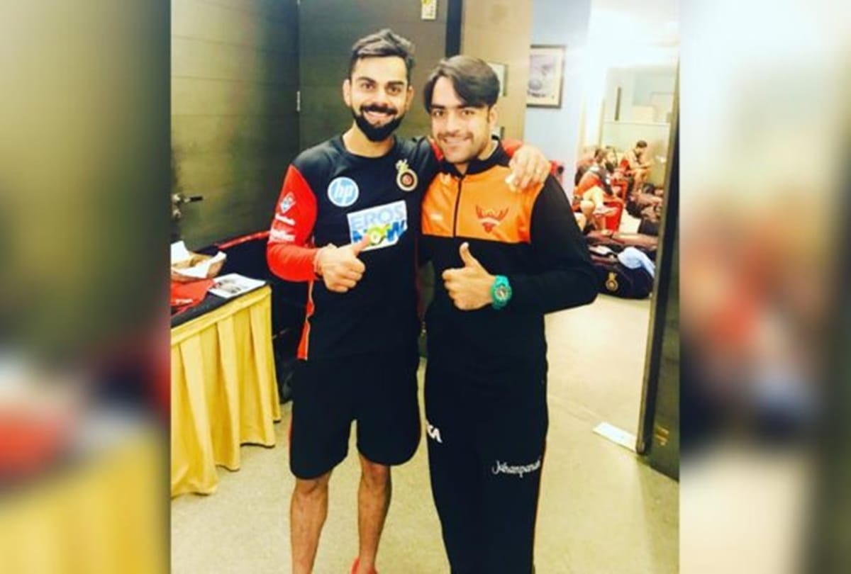 ipl 2018: After taking Virat Kohli wicket, Now Rashin khan posts picture with him