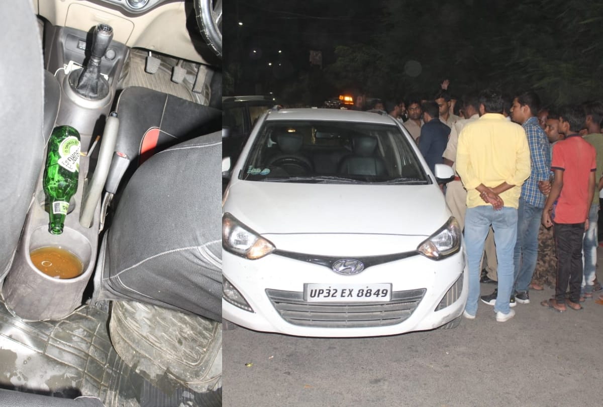 drunk women driving the car and hit two people