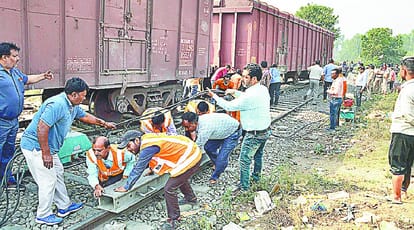Four bins of the goods train derailed at bijnor