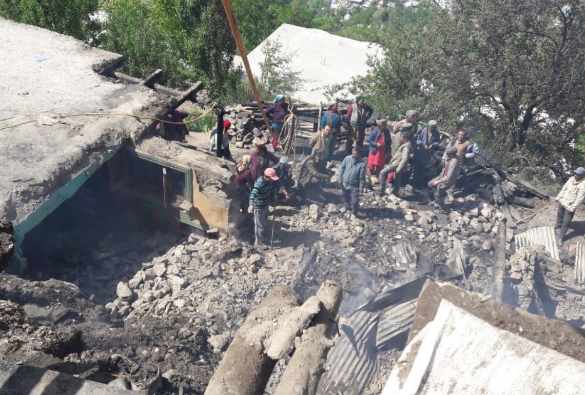 Houses gutted in fire at Pangi Village in Kalpa Kinnaur