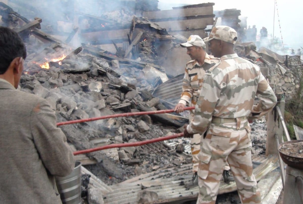 Houses gutted in fire at Pangi Village in Kalpa Kinnaur