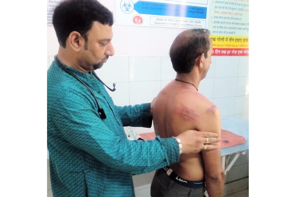 Husband beaten by wife in Sirmour Himachal Pradesh