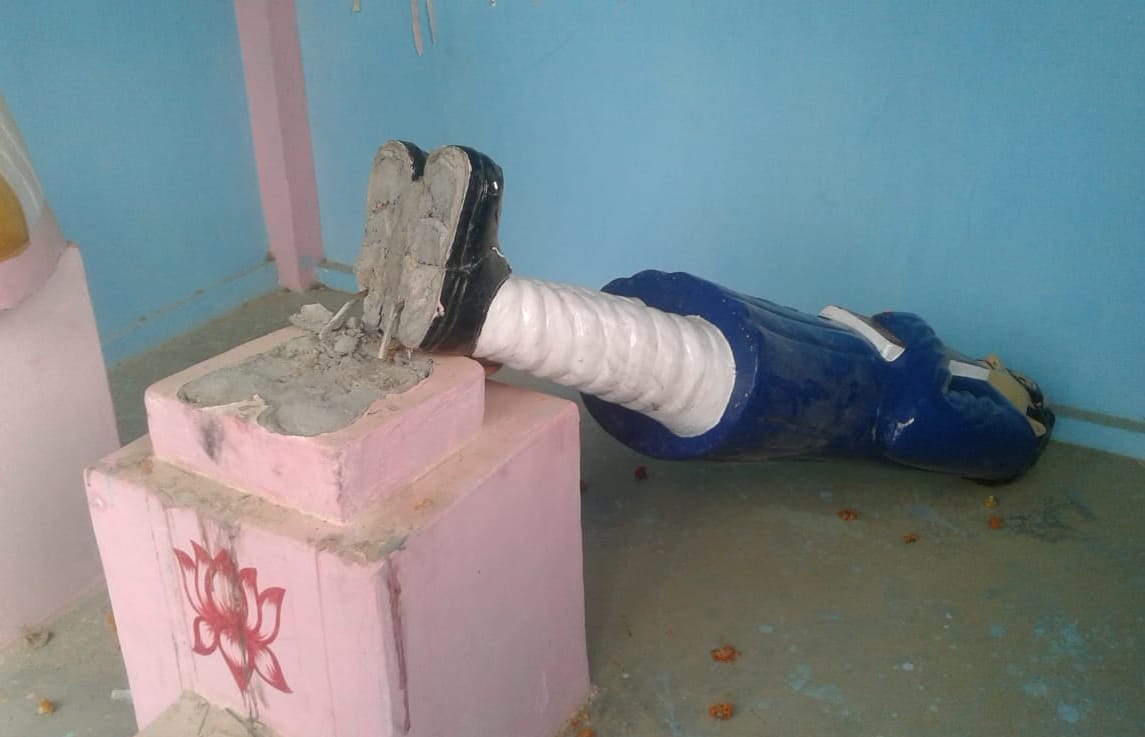 Ambedakar statue broken 6th time in a year in azamgarh