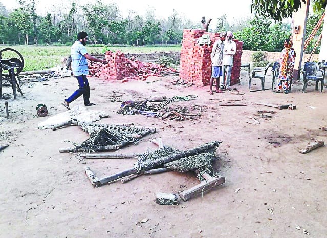 Elephant attacked, wall collapsed