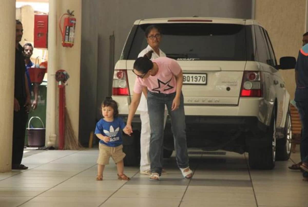 taimur ali khan poses for camera as star even his mother kareena tried pull him away delhi ncr