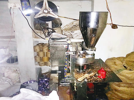 Illegal gutkha factory near police station