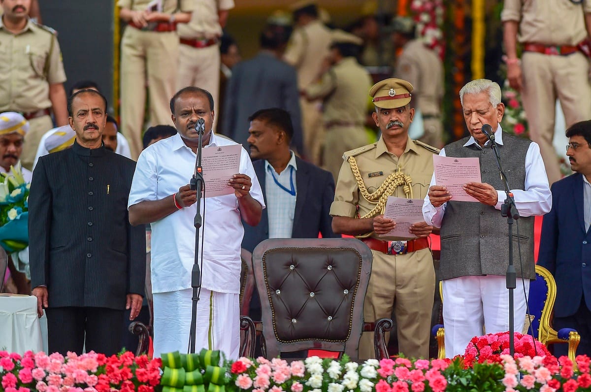 opposition leaders unite in Kumaraswamy oath ceremony ahead of 2019 lok sabha election  