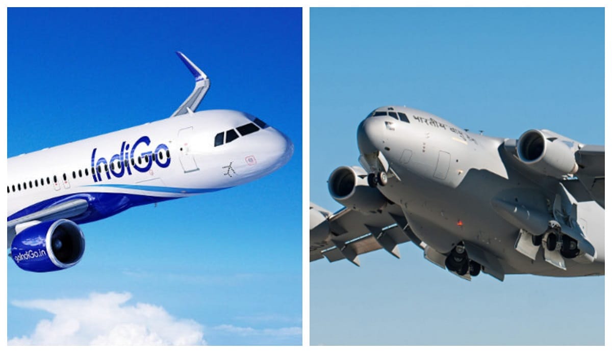 IndiGo Air Force plane just 300 feet Apart On mid air collision
