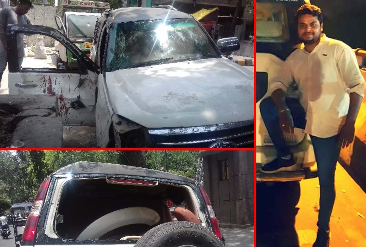 in overtaking race car climb on divider and turn one dead in nandnagri delhi see pics