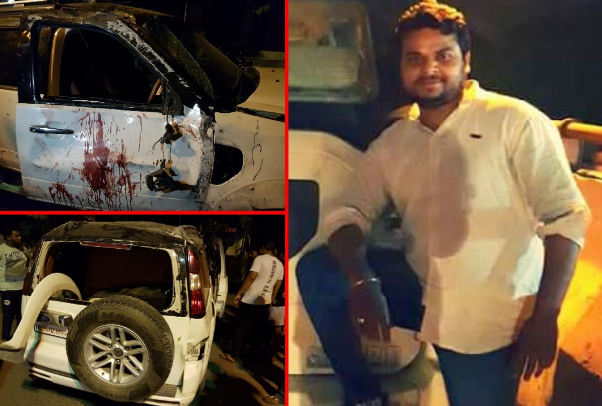 in overtaking race car climb on divider and turn one dead in nandnagri delhi see pics