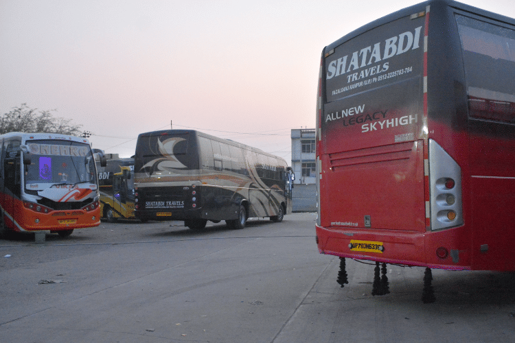 illegal bus stand is running near rto office lucknow