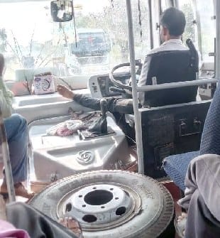 20 passengers injured in bus mixer collission