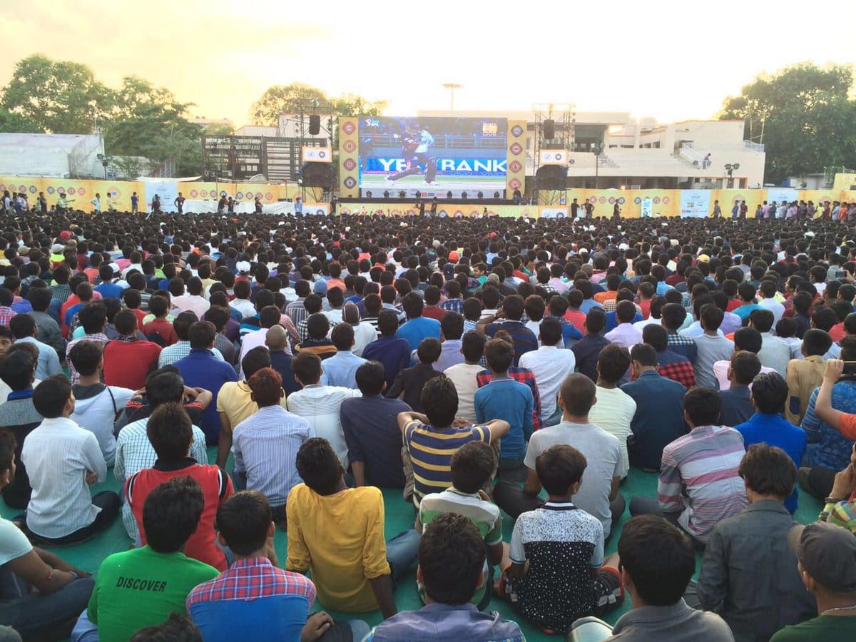 IPL second qualifier match shown in fan park at ghazipur