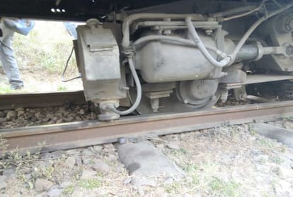 train engine derails on pathankot joginder nagar rail line