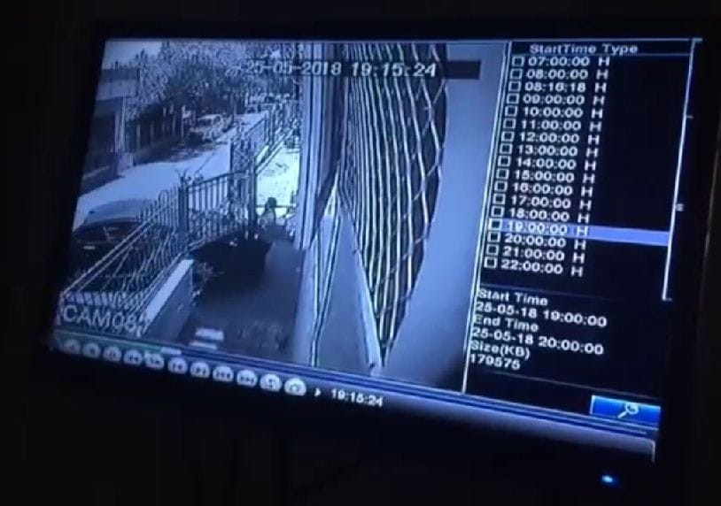 CCTV Footage of Former scientist's car crushed guard in agra