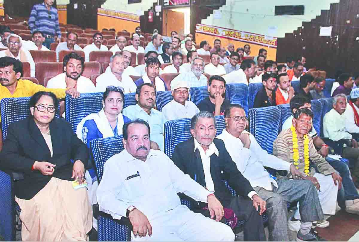 Cabinet Minister Brajesh Pathak addresses a party conference in unnao