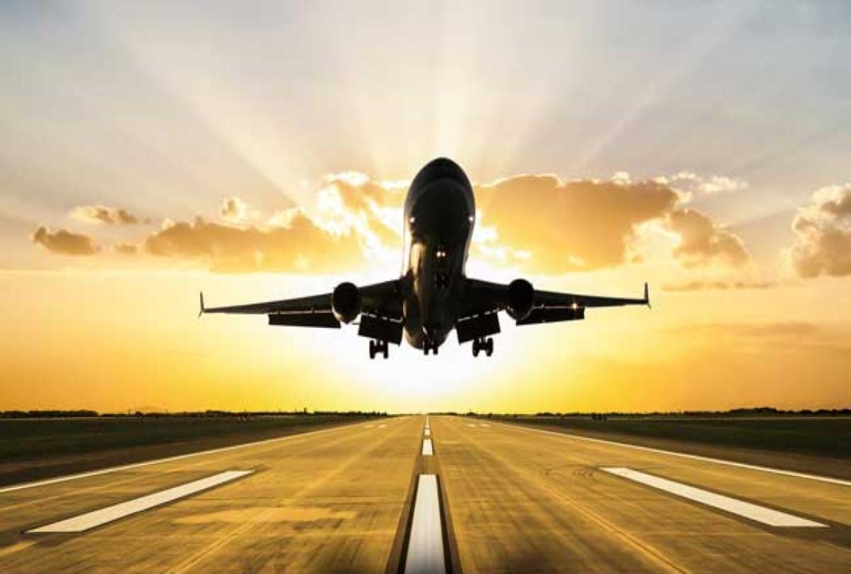 A bird touched plane at amausi airport in lucknow.