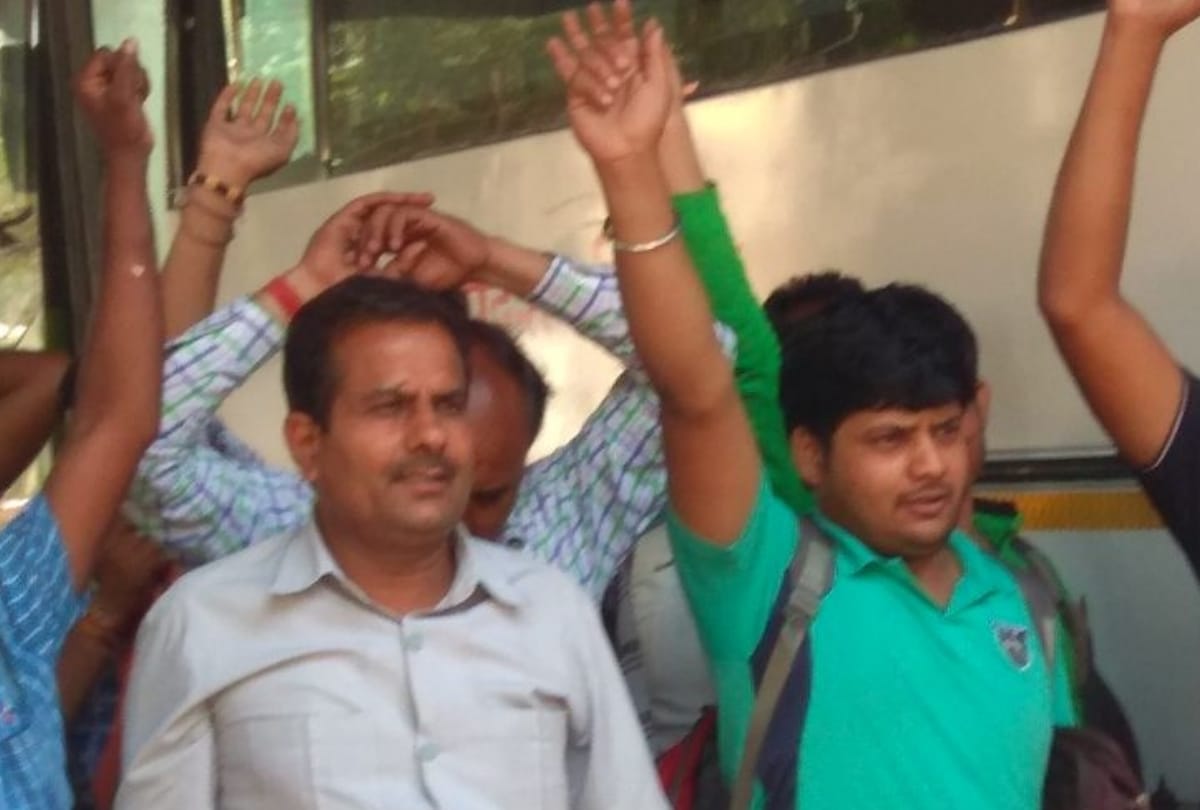 drivers and workers of awadh depot on strike
