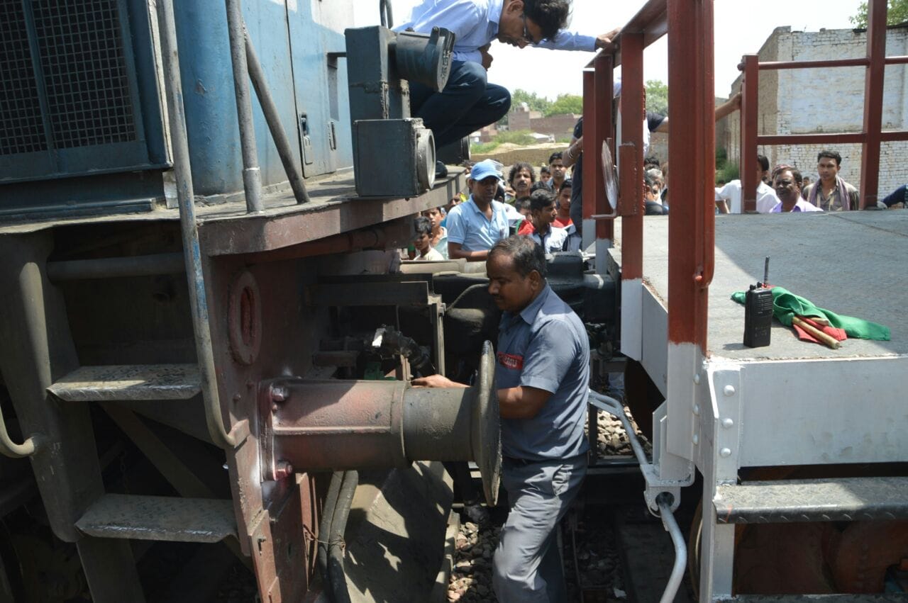 goods train derailed at firozabad railway station 