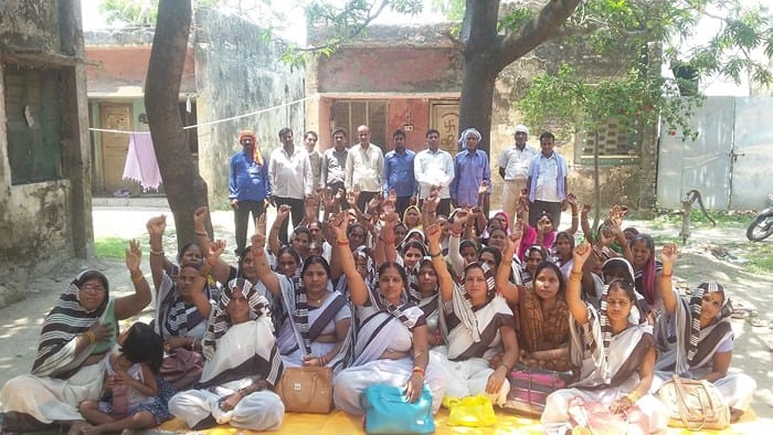 asha workers agitated for sallary