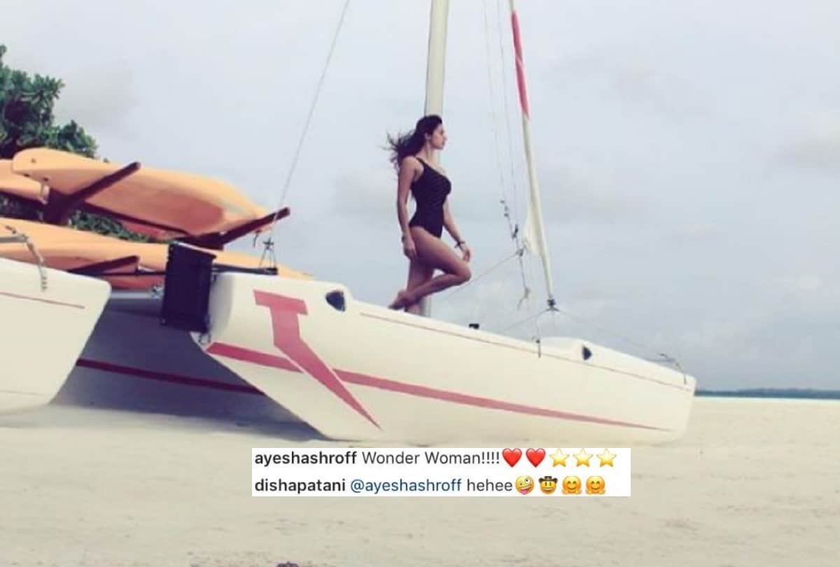 Disha patani shares bikini picture and her boyfriend tiger shroff mom ayesha shroff commented on pic