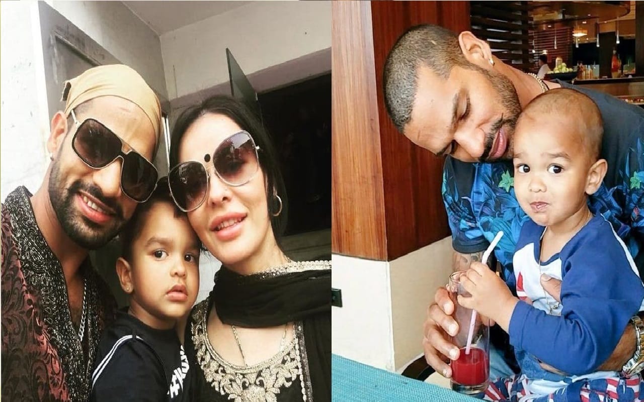 shikhar dhawan son zorawar video viral while playing with rohit and bhuvneshwar befor ipl final