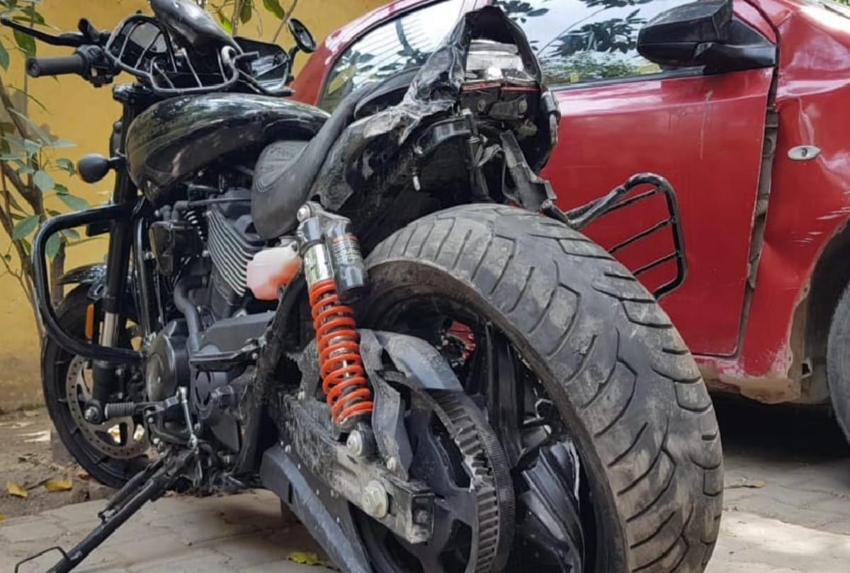 There is noclueof Harley Davidson bike rider during rescue operation in Yamuna