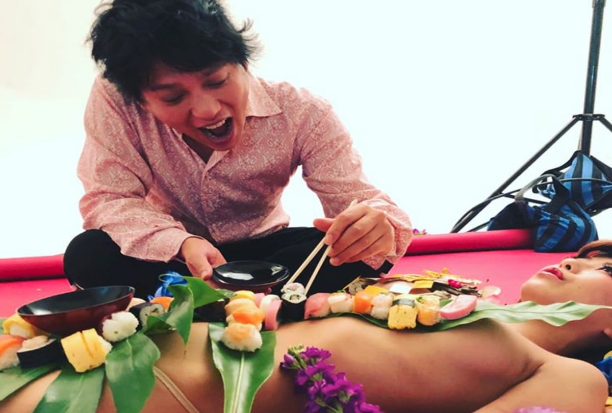 Nyotaimori Is Japanese Tradition Of Serving Food On Nude Women