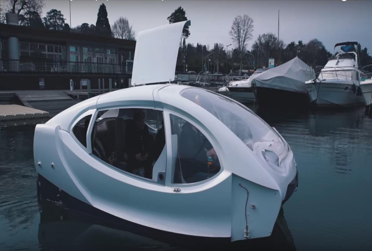 The Sea Bubble car flying on the river take a ride you will forget to walk on the ground