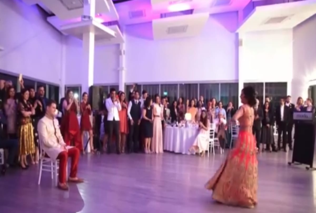 Bride dances in front of groom video goes viral 