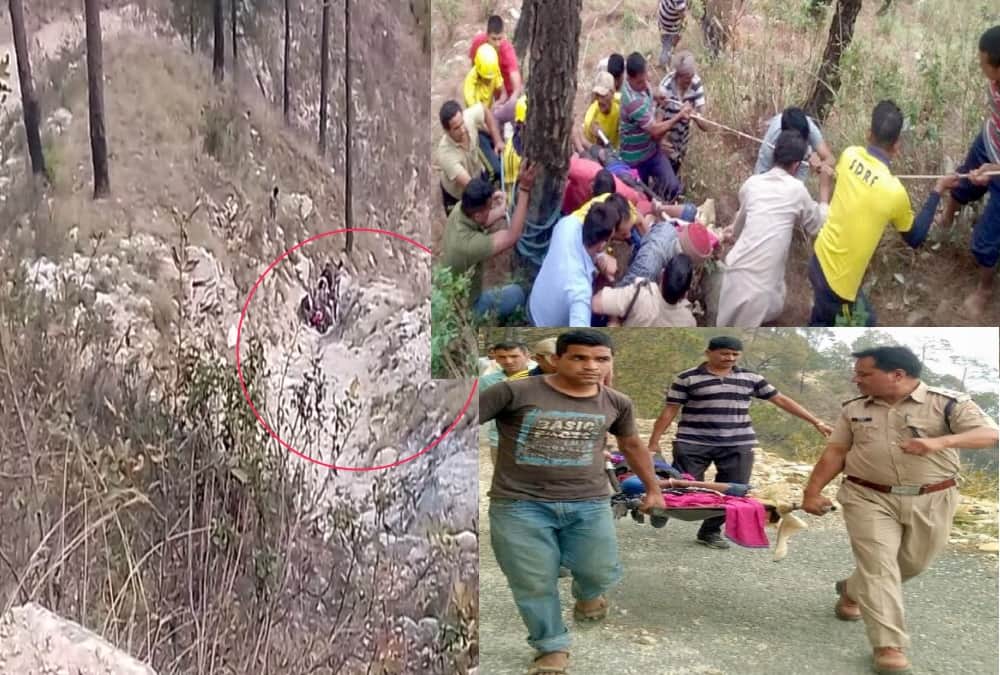 Car Accident in karnaprayag dead bodies rescue photos