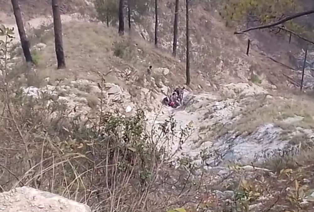 Car Accident in karnaprayag dead bodies rescue photos