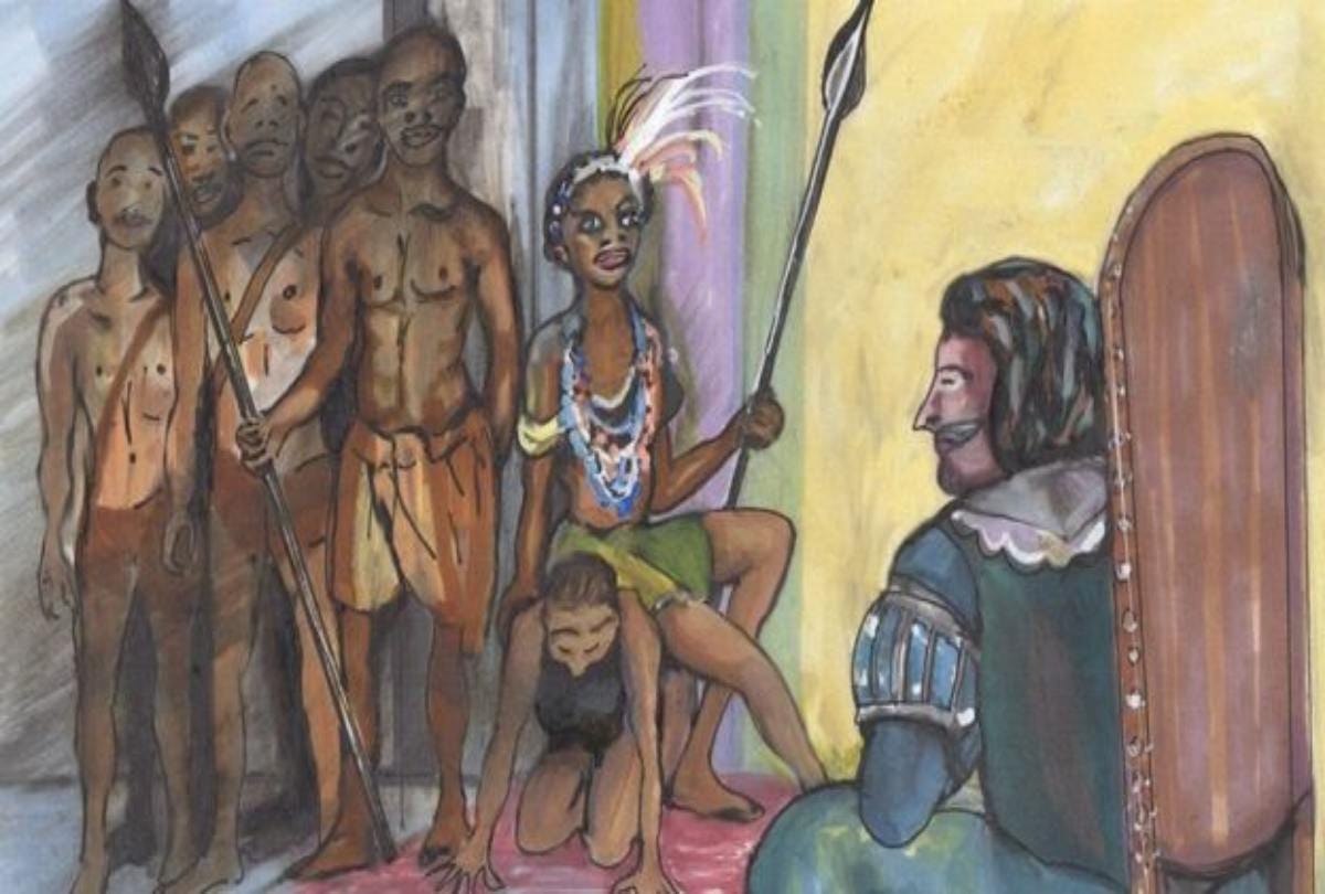 After making sexual relations the queen of angola burnt alive her slave  