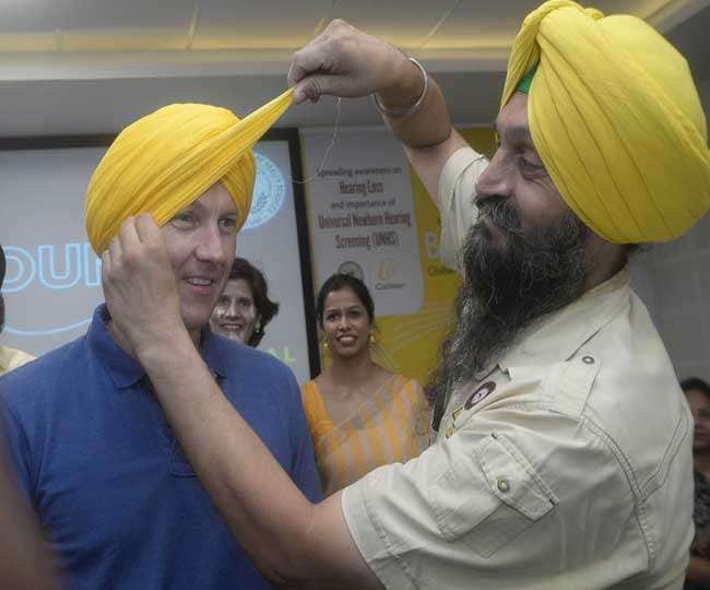 chandigarh, Australian Bowler brett lee in Amritsar of Punjab